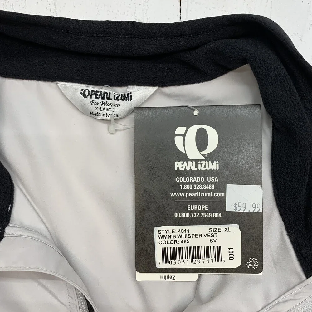 iq pearl izumi womens grey zip up vest size XL - Picture 3 of 5